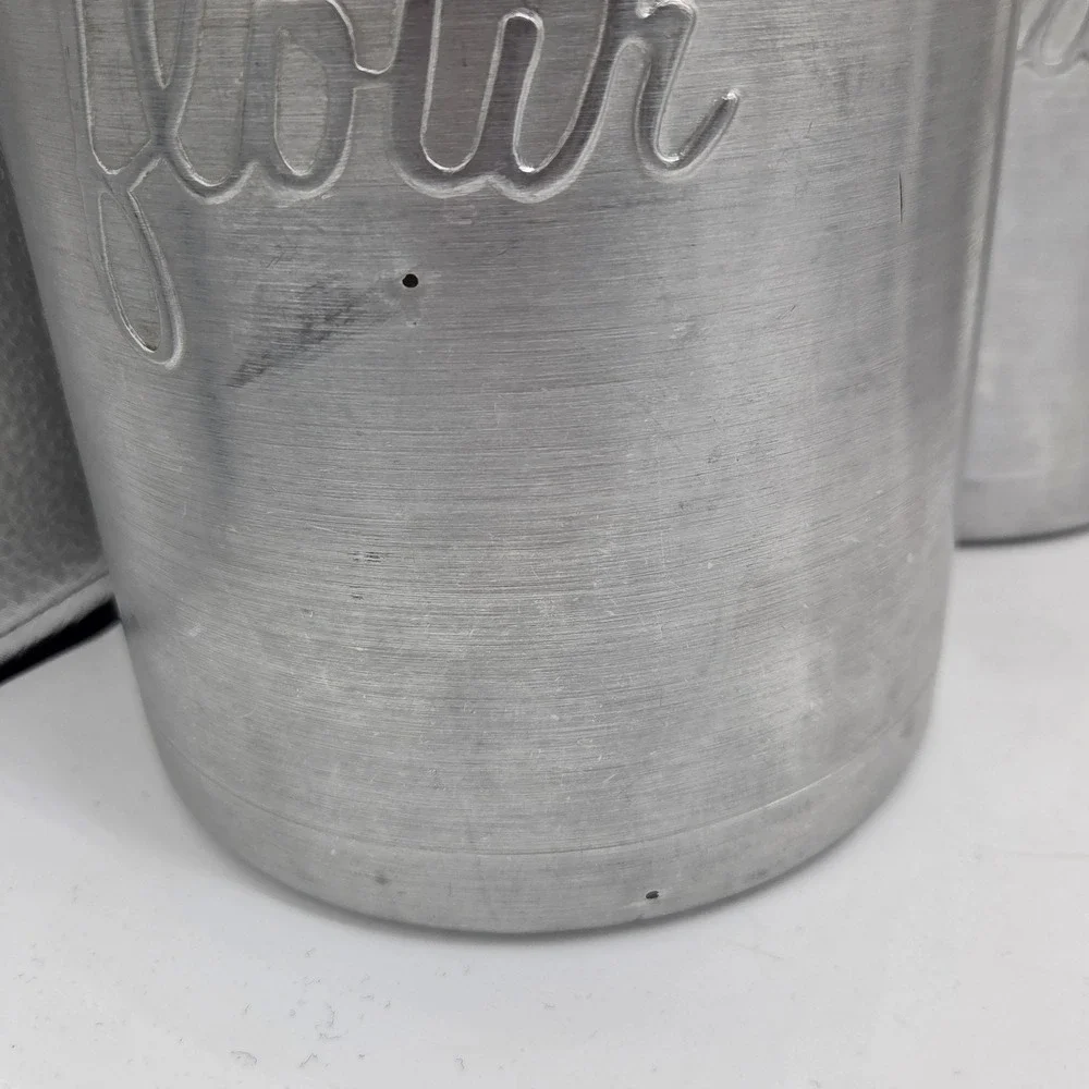 Heller Hostess Ware Stainless Steel/Copper Canister Set Kitchen Pantry